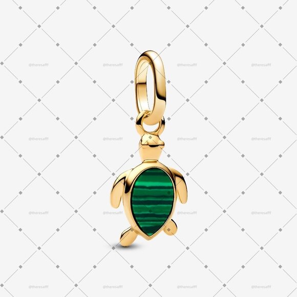 Pandora Green Turtle Mini Dangle Charm - Picture 1 of 3